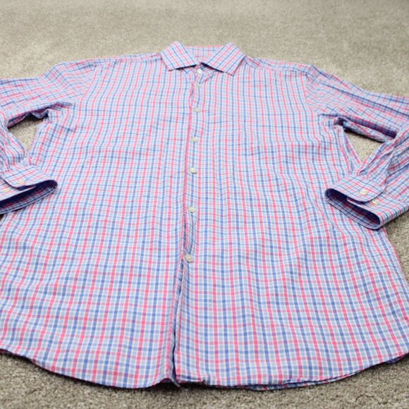 BOSS Hugo Boss Dress Shirt Mens 16 1/2, 32/33 Pink/Blue Sharp Fit L/S Button - Picture 3 of 14